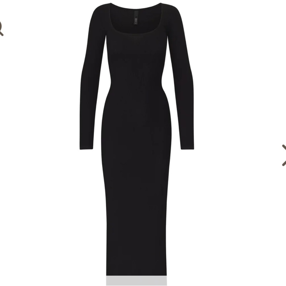 SKIMS SOFT LOUNGE LONG SLEEVE DRESS BLACK XXS New With Tags